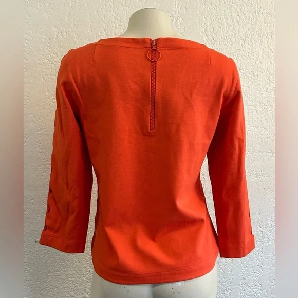 AKRIS PUNTO Orange top SZ 4 (as is : content label is hard to read ) - Picture 3 of 12